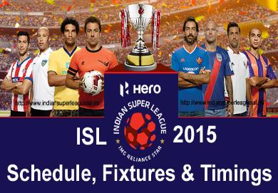 ISL Indian Super League 2015 schedule