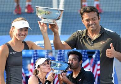 Paes,Martina Win US OPen Mixed Doubles Title